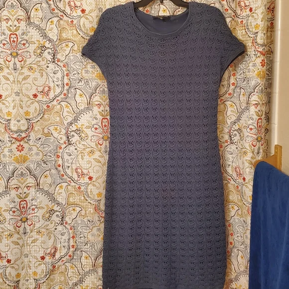 dark blue dress knee length Formal Knee-Length Pencil Dress in Navy Blue, M main image 0